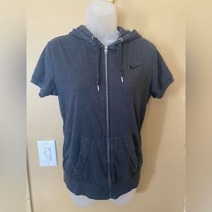 Nike women's zip hoodie shirt grey medium